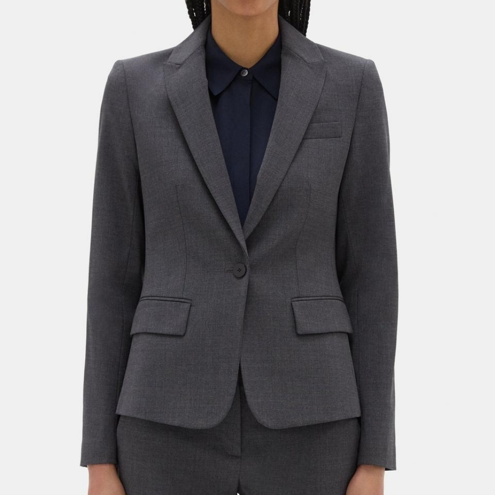 NWOT THEORY Slim-Fit Blazer in Sevona Stretch Wool Sz 0